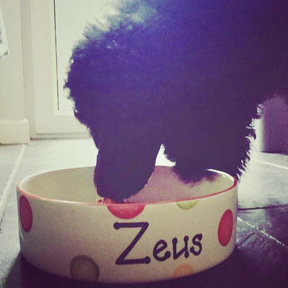 Personalised Straight Sided  Spotty Bowl