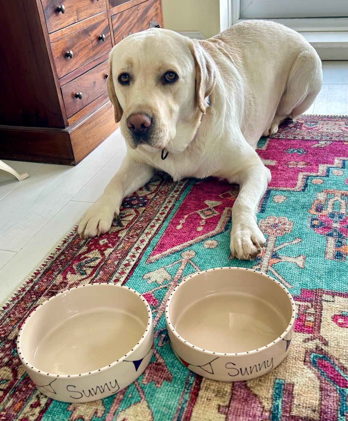 Personalised Straight sided Bunting 2 bowl set