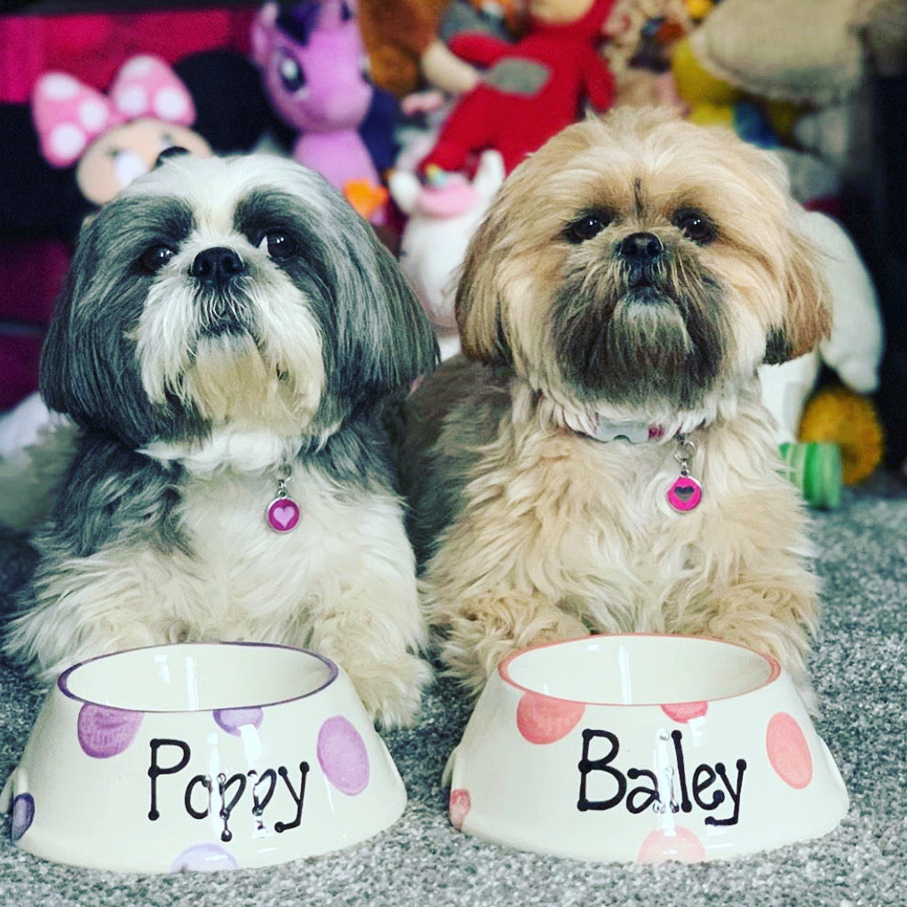 Personalised Slanted Spotty Bowl