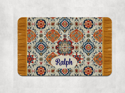 Personalised Pet Bowl Mat Turkish Rug Design