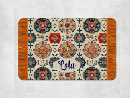Personalised Pet Bowl Mat Turkish Rug Design