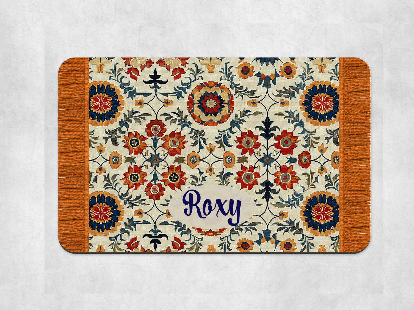 Personalised Pet Bowl Mat Turkish Rug Design