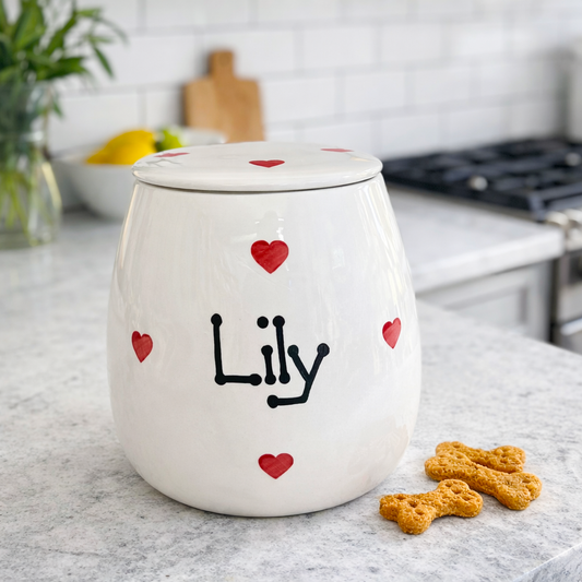 Personalised Treat Jar Love Heart Design