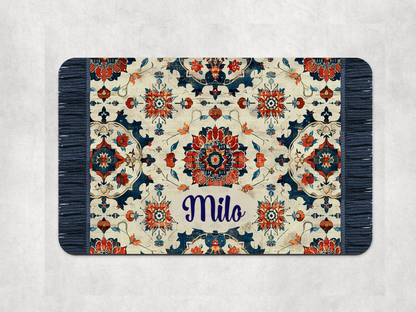 Personalised Pet Bowl Mat Turkish Rug Design