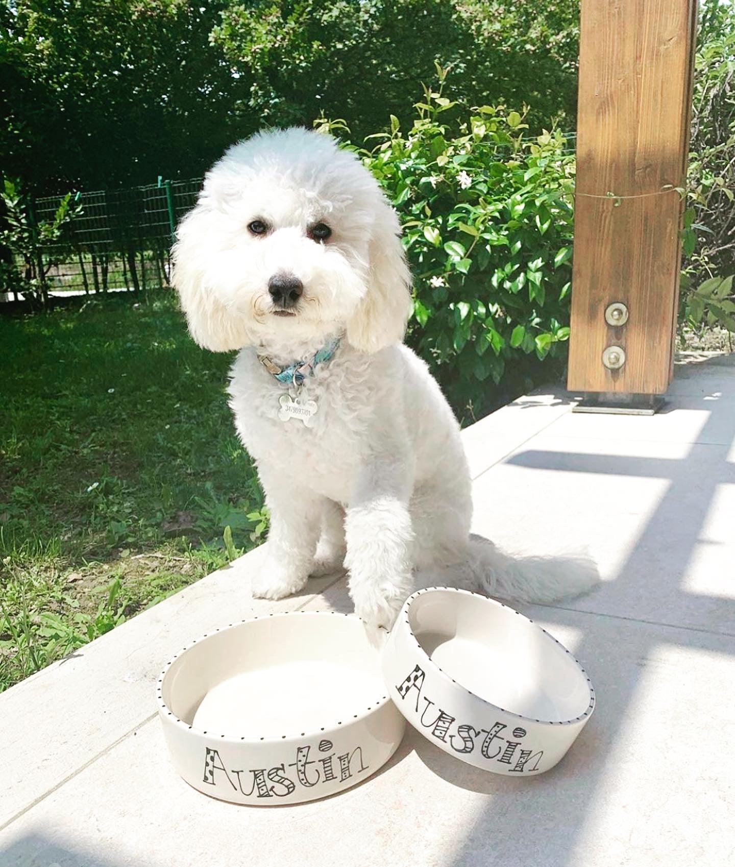 Personalised Straight sided Doodle Font 2 bowl set