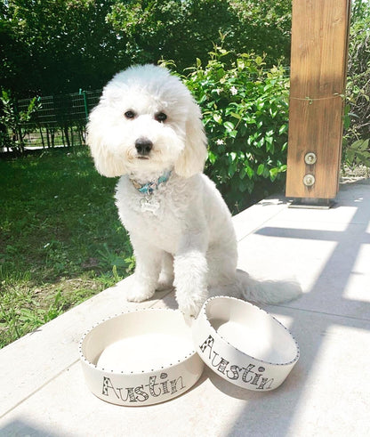 Personalised Straight sided Doodle Font 2 bowl set