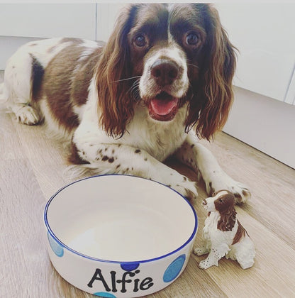 Personalised Straight Sided  Spotty Bowl