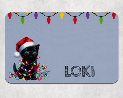 Personalised Christmas Bowl Mat Cat Breed Design
