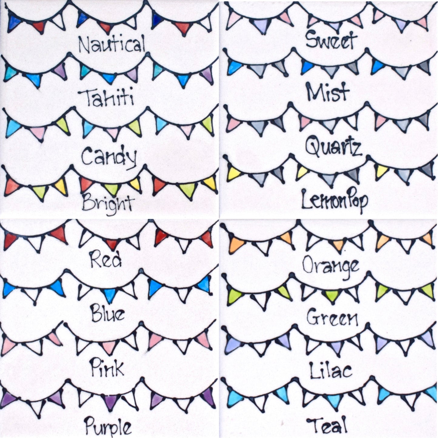 Personalised Straight sided Bunting 2 bowl set