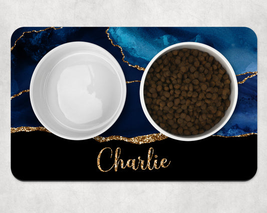 Personalised Pet Bowl Mat Agate Design