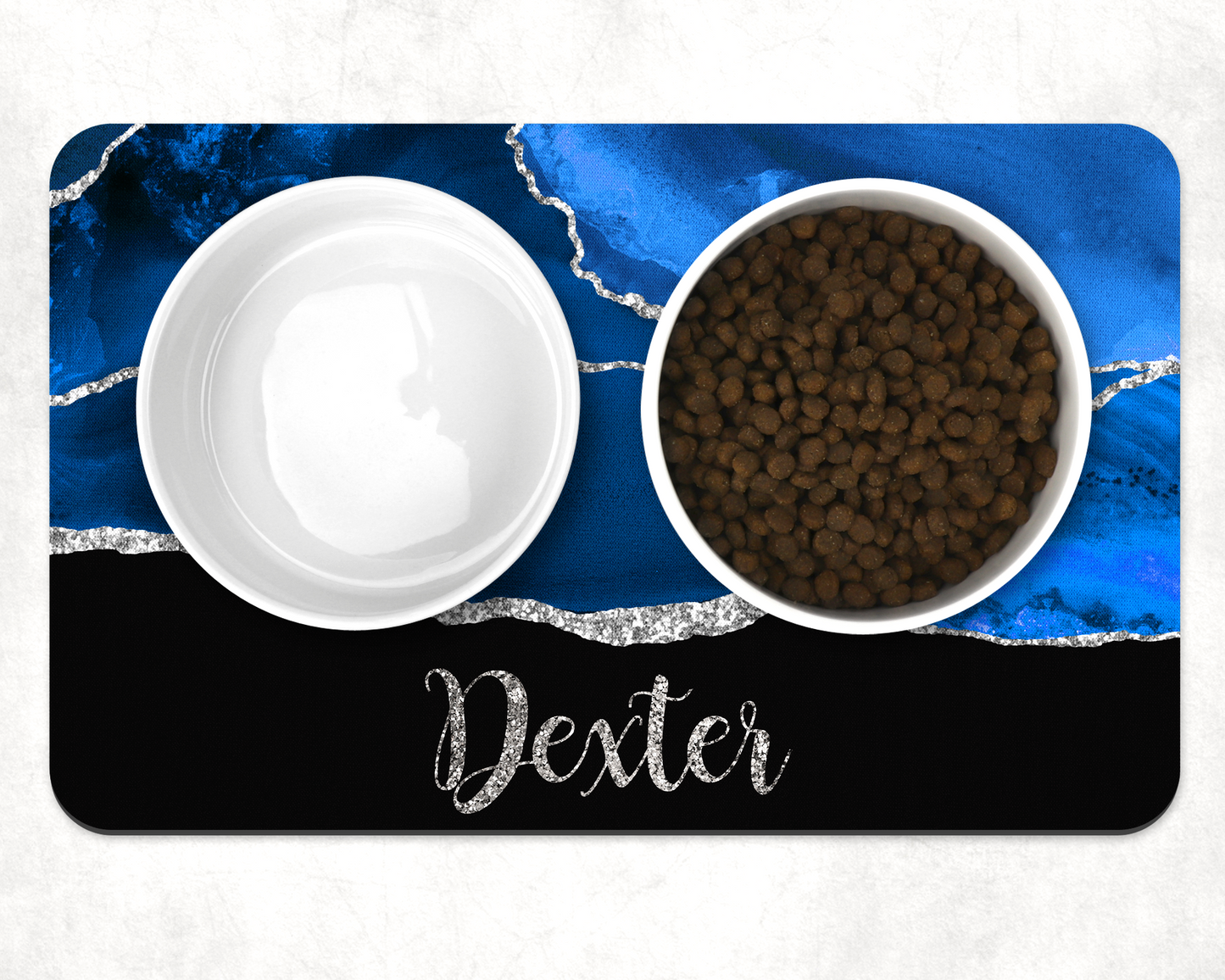 Personalised Pet Bowl Mat Agate Design