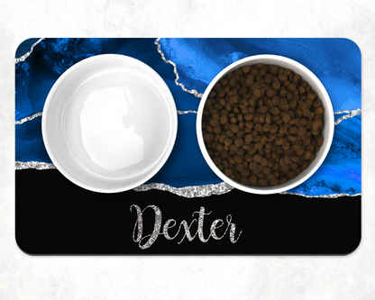 Personalised Pet Bowl Mat Agate Design