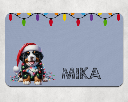 Personalised Christmas Bowl Mat Dog Breed Design