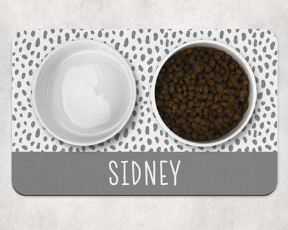 Personalised Pet Bowl Mat Spotty Stripe Design