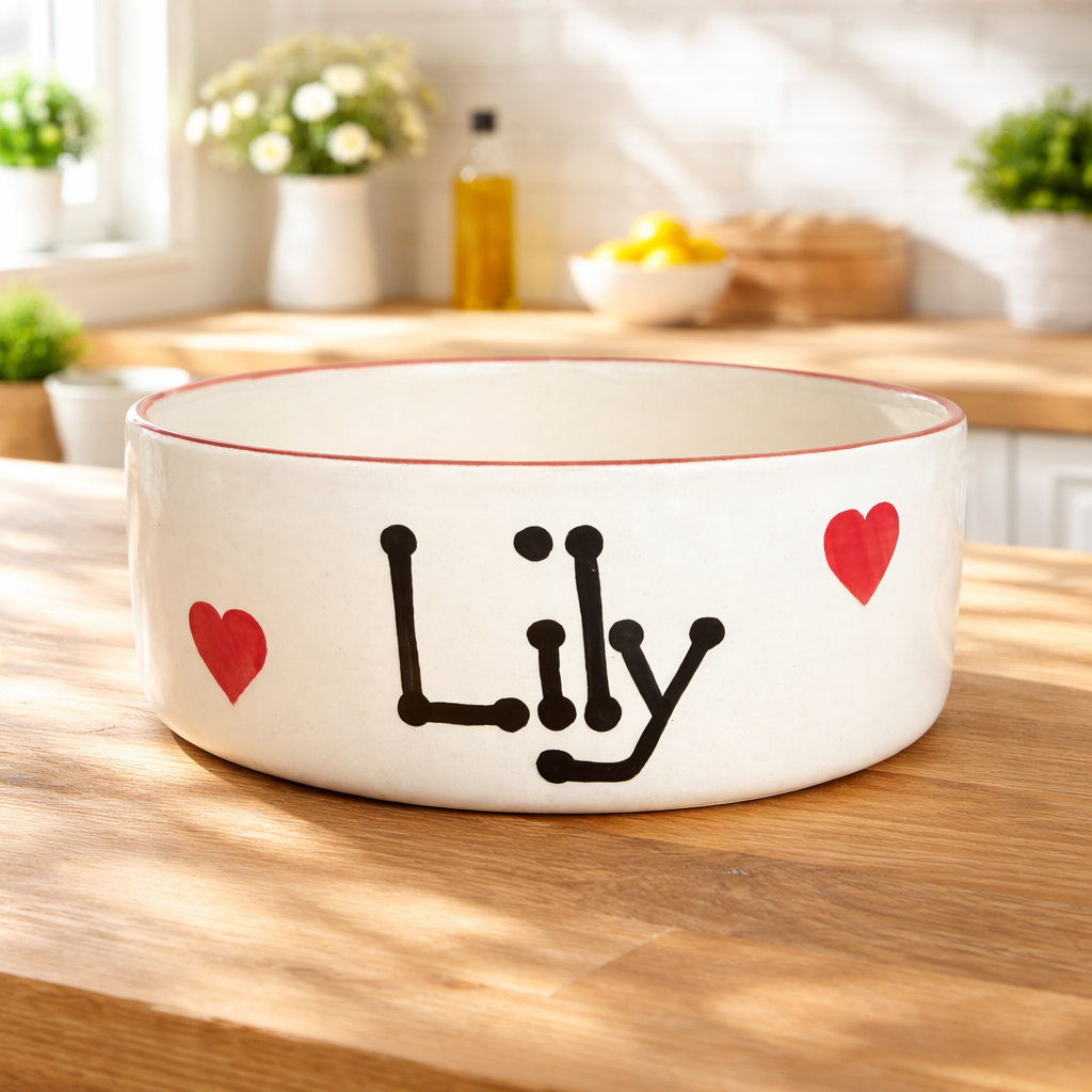 Personalised Straight Sided Love Heart bowl