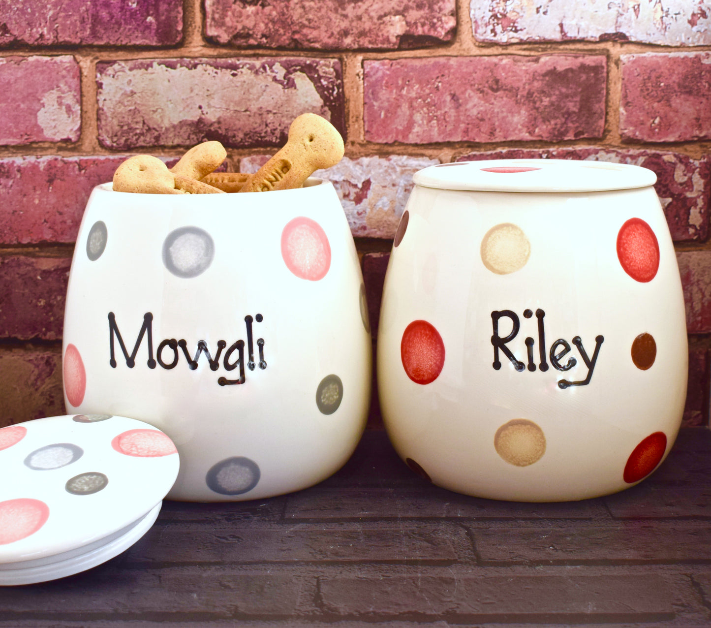 Personalised Treat Jar Spotty Design