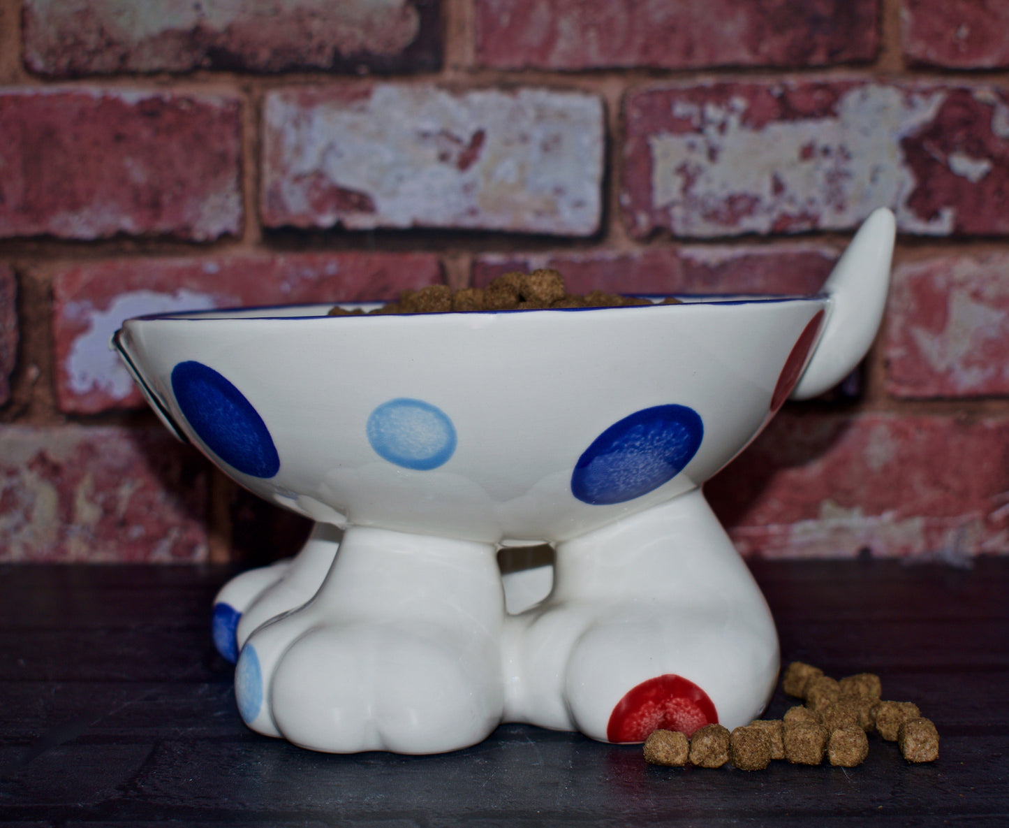 Personalised Dog Leg Bowl Spotty Design