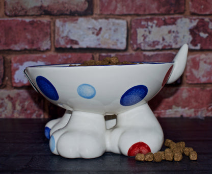 Personalised Dog Leg Bowl Spotty Design