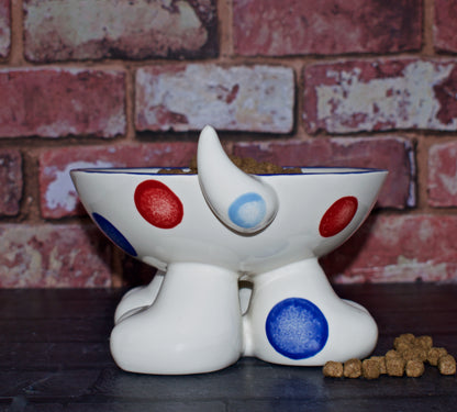 Personalised Dog Leg Bowl Spotty Design