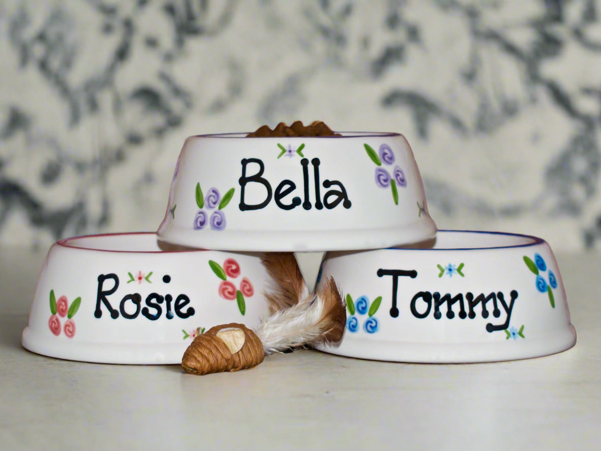 Personalised Slanted Roses Bowl