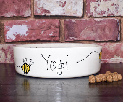 Personalised Straight Sided Bee bowl