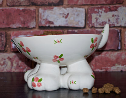 Personalised Dog Leg Bowl Roses Design
