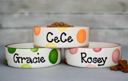 Personalised Straight Sided  Spotty Bowl