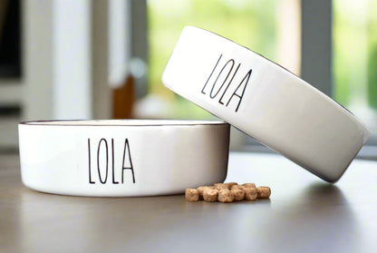 Personalised Straight sided Skinny Font 2 bowl set