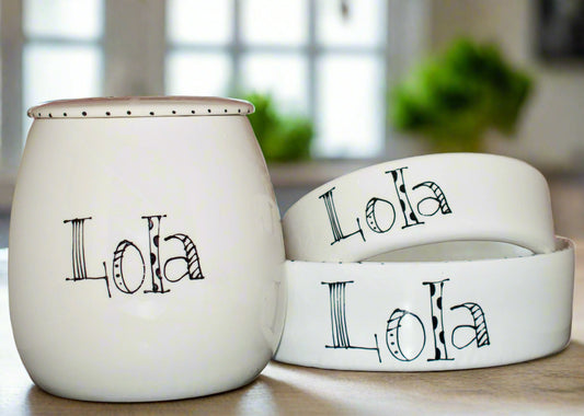 Personalised Straight sided Doodle Font Treat Jar set