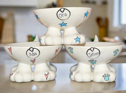 Personalised Dog Leg Bowl Whimsical Design