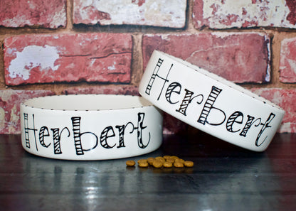 Personalised Straight sided Doodle Font 2 bowl set