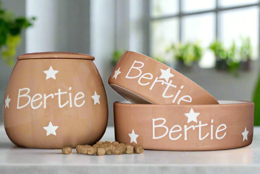 Personalised Straight sided Polka design Treat Jar set