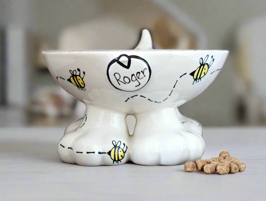 Personalised Dog Leg Bowl Bee Design