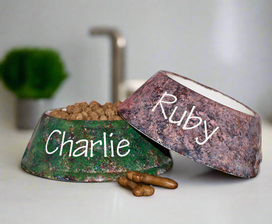 Personalised Slanted Granite Bowl