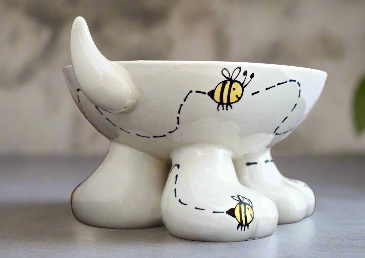 Personalised Dog Leg Bowl Bee Design
