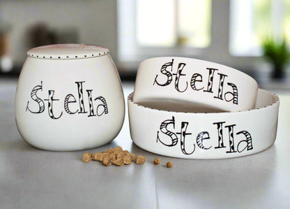 Personalised Straight sided Doodle Font Treat Jar set