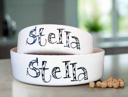 Personalised Straight sided Doodle Font 2 bowl set
