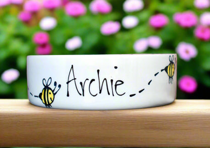 Personalised Straight Sided Bee bowl