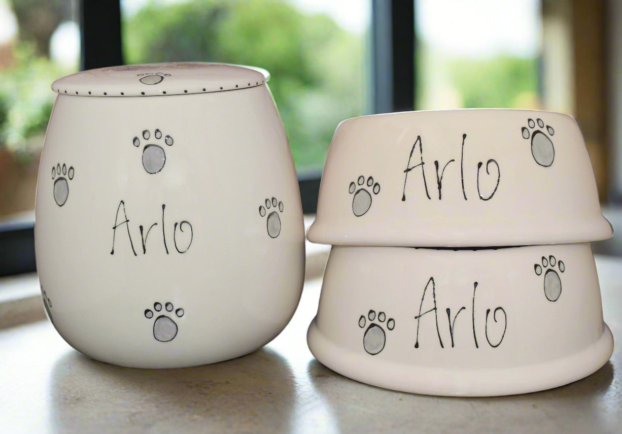 Personalised Slanted Whimsical Treat jar set