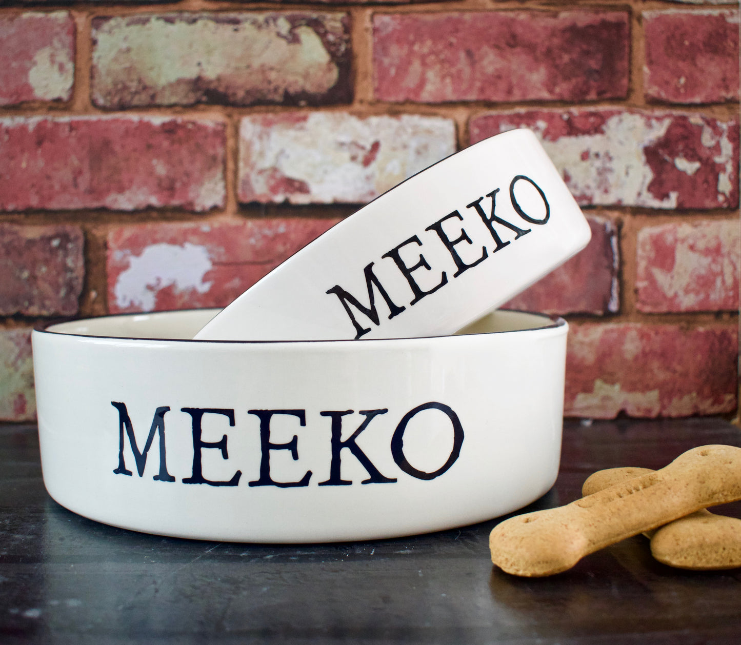 Personalised Straight sided Stamp Font 2 bowl set