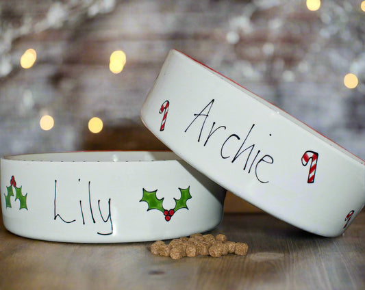 Personalised Straight Sided Christmas Design Bowl