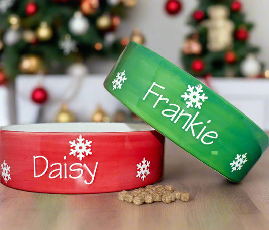 Personalised Straight Sided Christmas Snowflake Bowl