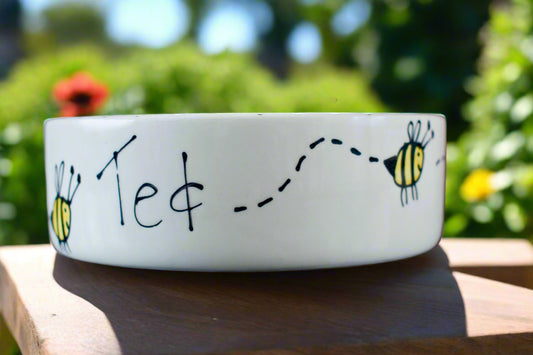 Personalised Straight Sided Bee bowl