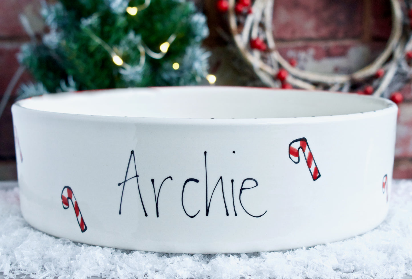 Personalised Straight Sided Christmas Design Bowl