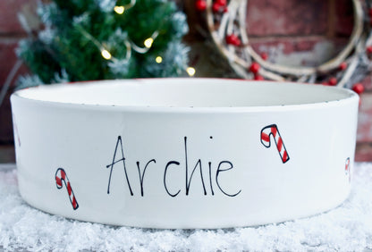 Personalised Straight Sided Christmas Design Bowl