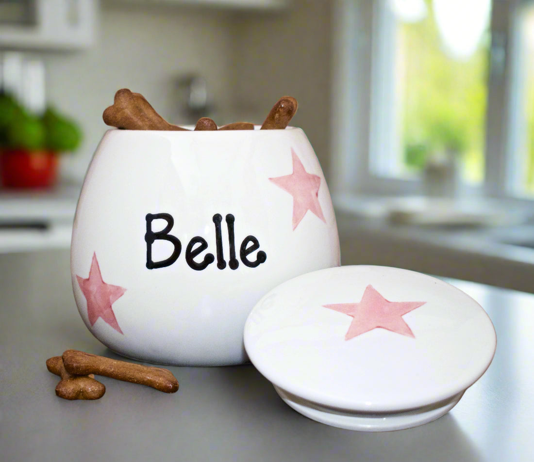 Personalised Treat Jar Star Print Design