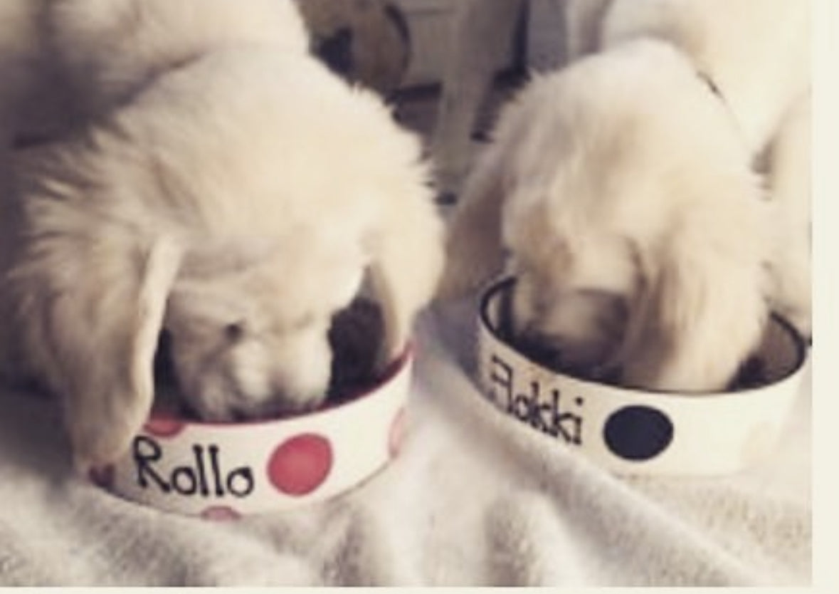 Personalised Straight Sided  Spotty Bowl
