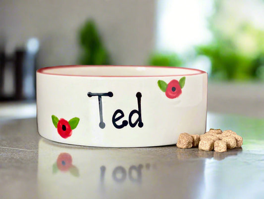 Personalised Straight Sided Poppy bowl