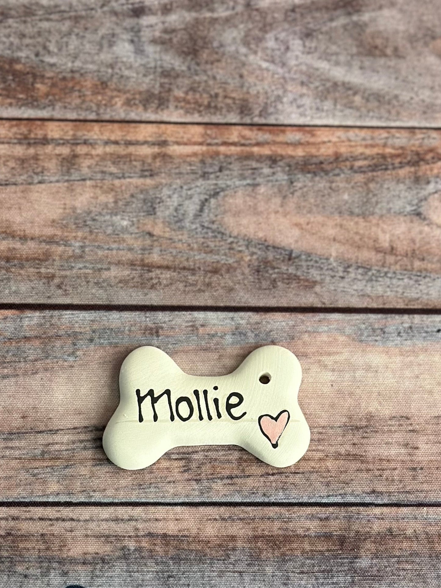 Personalised Small Ceramic Hanging Christmas Bone Decoration