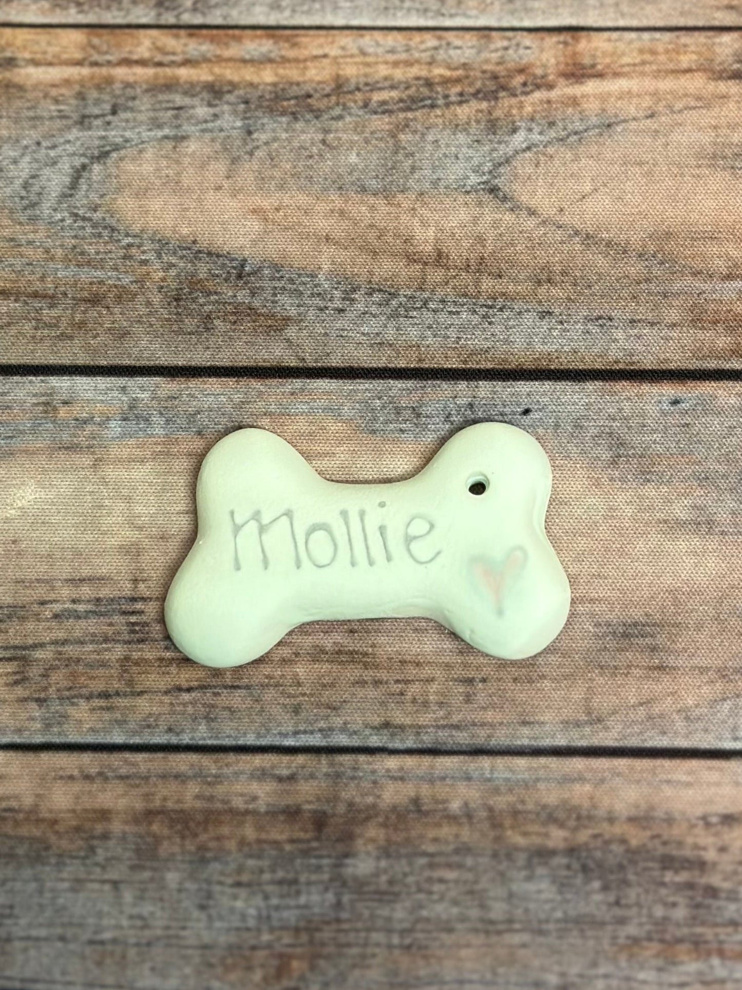 Personalised Small Ceramic Hanging Christmas Bone Decoration
